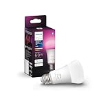 Philips Hue Smart 60W A19 LED Bulb - White and Color Ambiance Color-Changing Light - 1 Pack - 800LM...