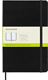 Moleskine Classic Notebook, Large, Plain, Black, Hard Cover (5 x 8.25)