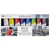 Sennelier Rive Gauche Fine Oil Color for Artists, 10 Colors, 21ml Each (10-130303-1)