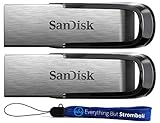 SanDisk Ultra Flair USB (2 Pack) 3.0 128GB Flash Drive High Performance up to 150MB/s - with (1)...