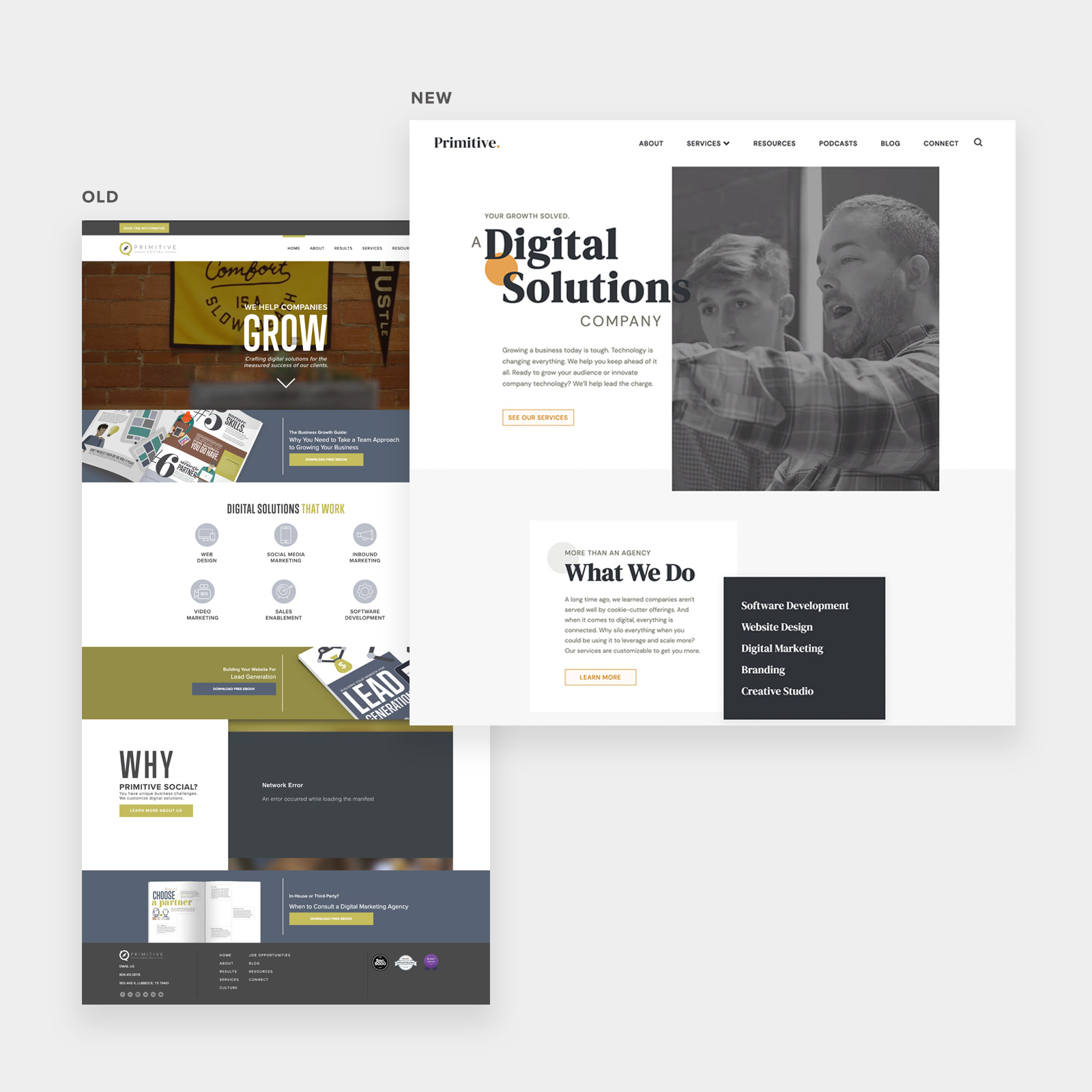 Primitive Website Before After
