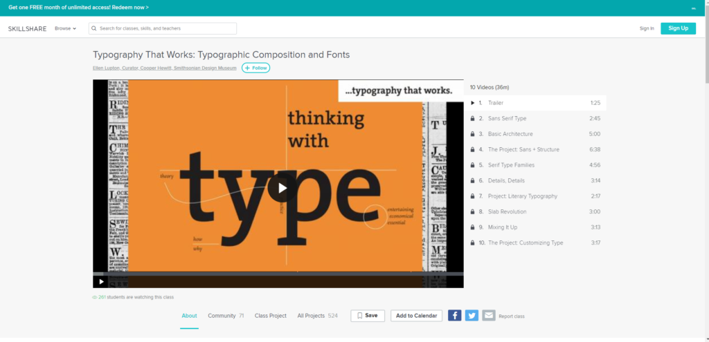 Free Typography Course- Graphic Design classes