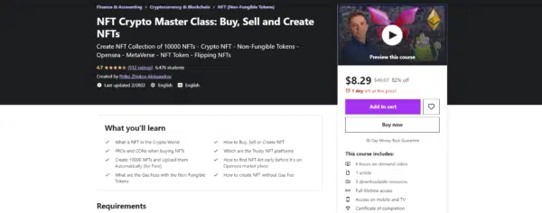 NFT Crypto Master Class: Buy, Sell and Create NFTs.