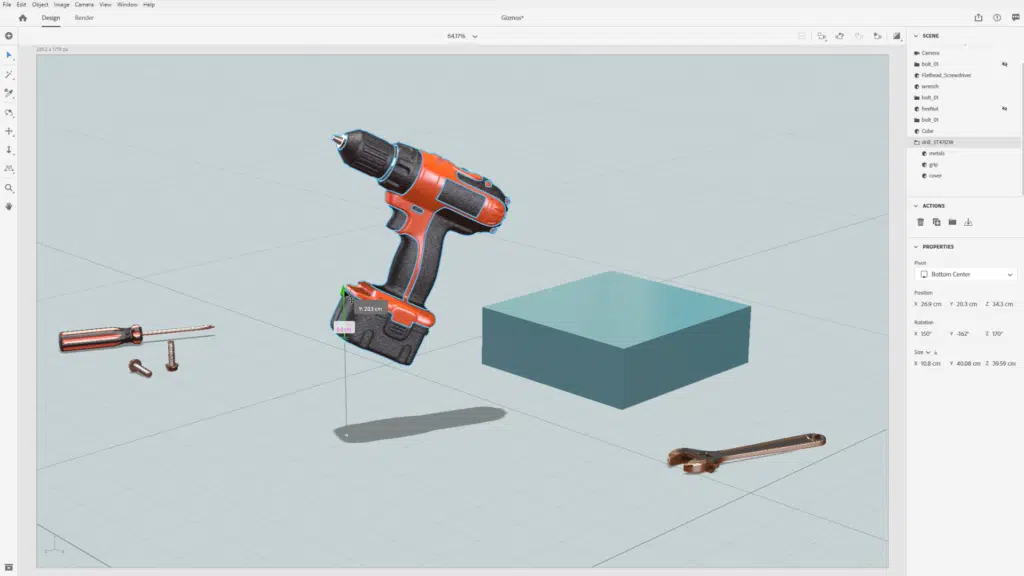 Adobe Dimension Interface