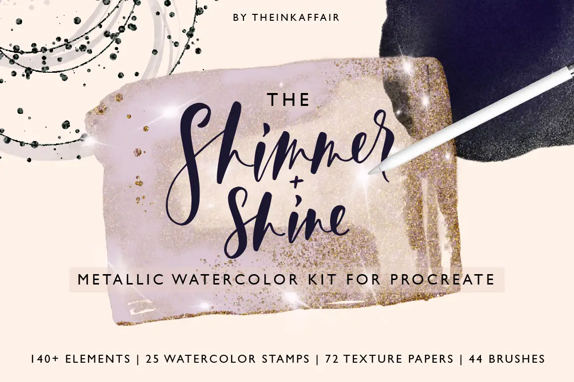 Metallic Watercolor Kit for Procreate