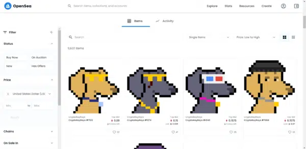 OpenSea UserInterface