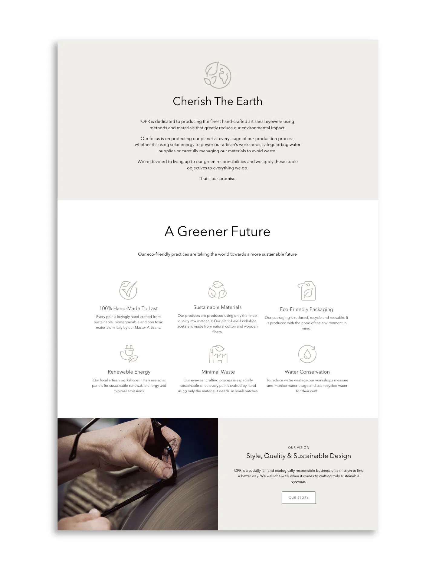 OPR Website Sustainability Page