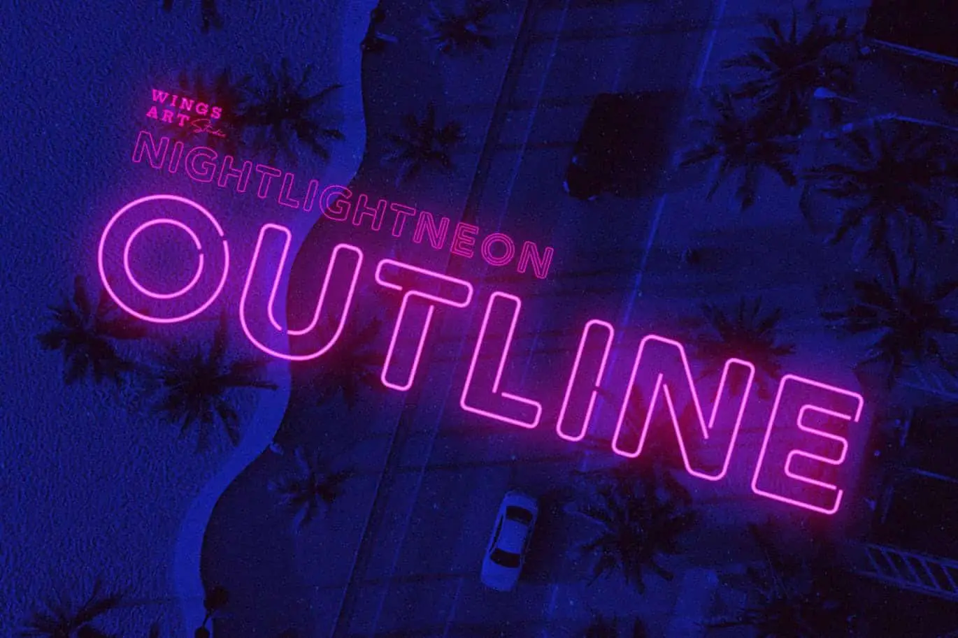 Retro Neon Font - Outline Style